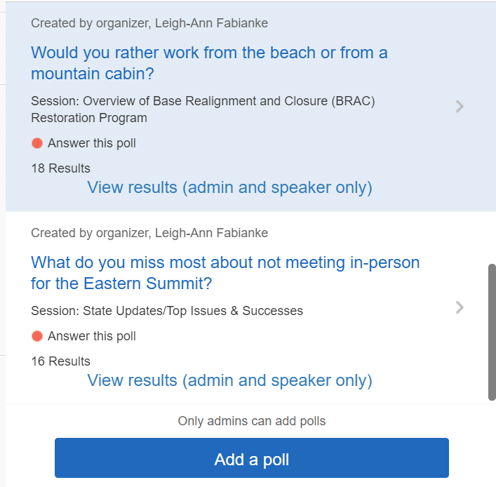 Air Force Eastern Regional Environmental Restoration Summit 2021 - Poll