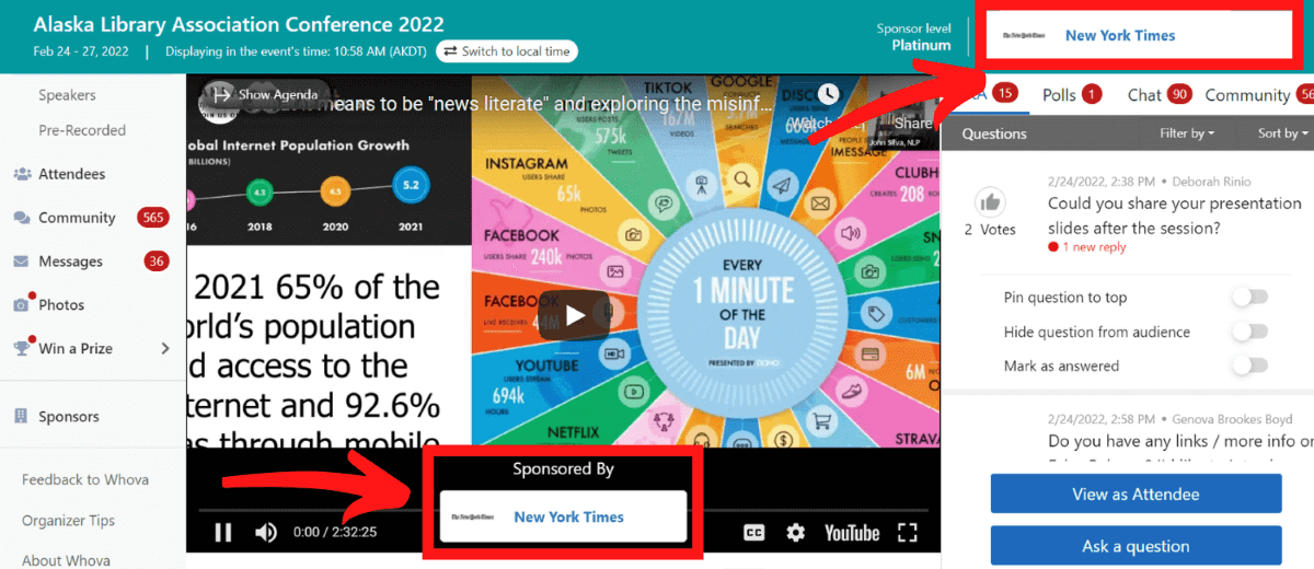 Alaska Library Association Conference 2022 - Sponsor banners