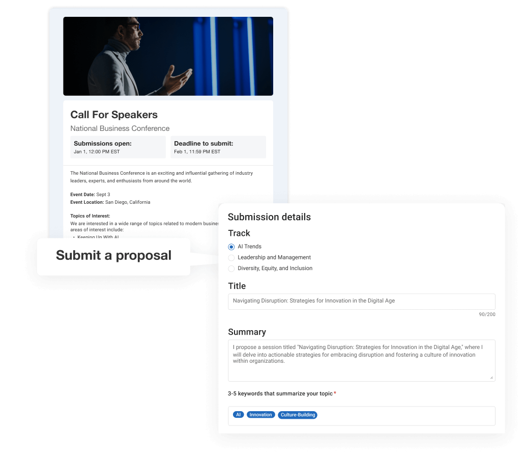 Call for speakers submission process