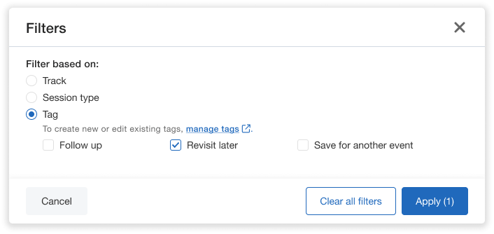 CFS submission filtering through tags
