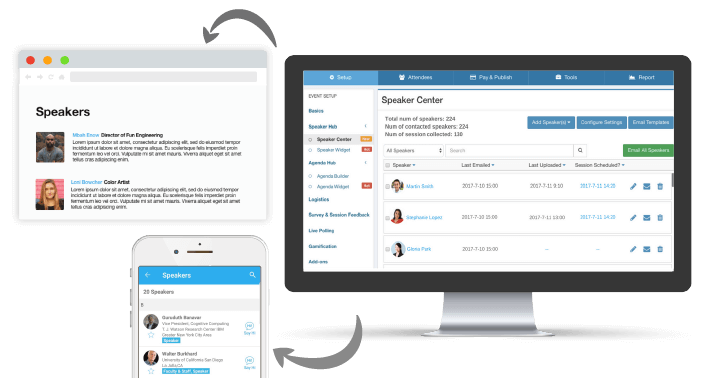 Event Registration Software - Speaker center