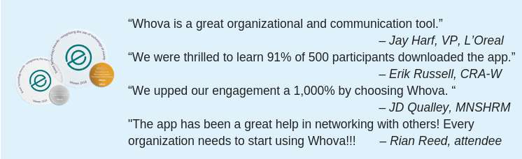 Whova Customers Testimonials 