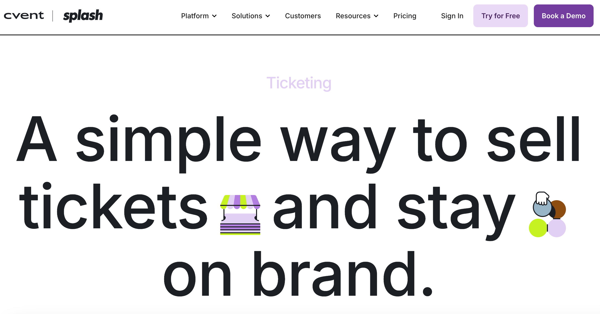 Splash event check-in app product webpage