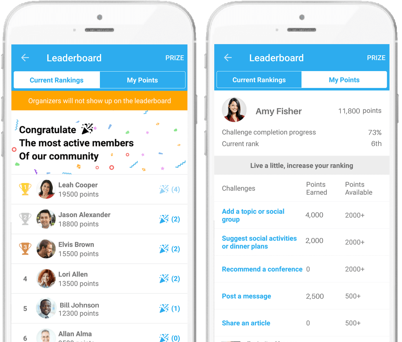 Leaderboard in the Whova event app