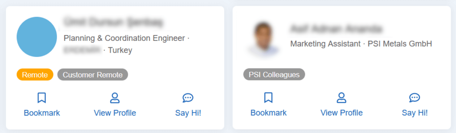 PSI Metals - attendee tags