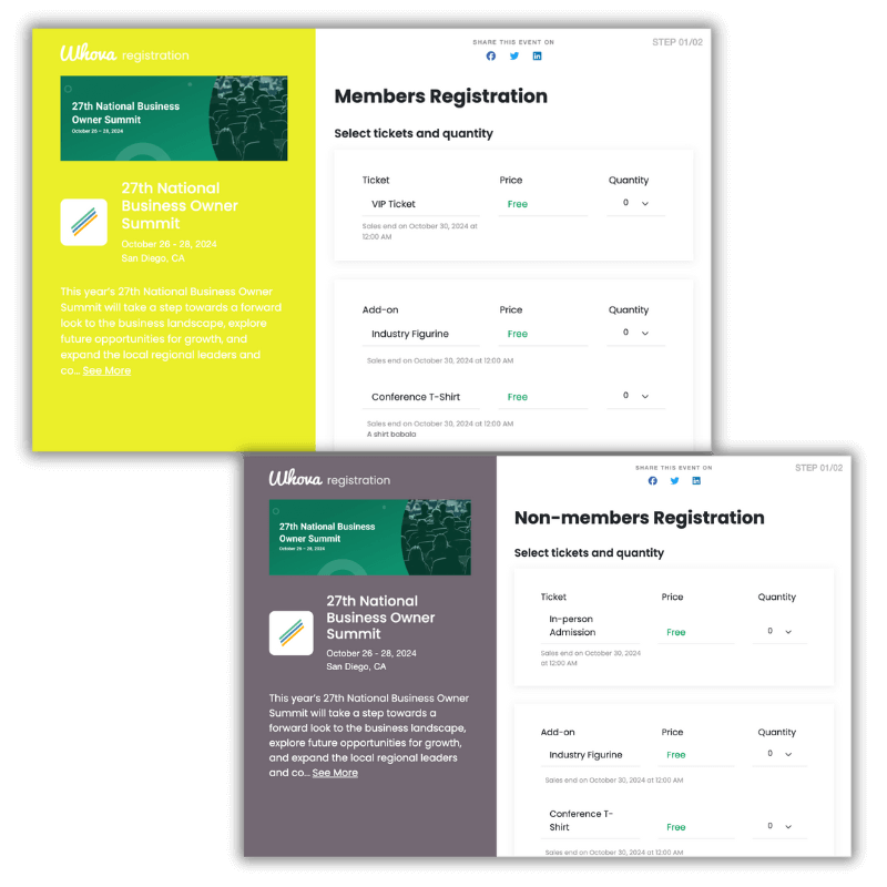 Event software for registration - Create branded registration webpages and widgets