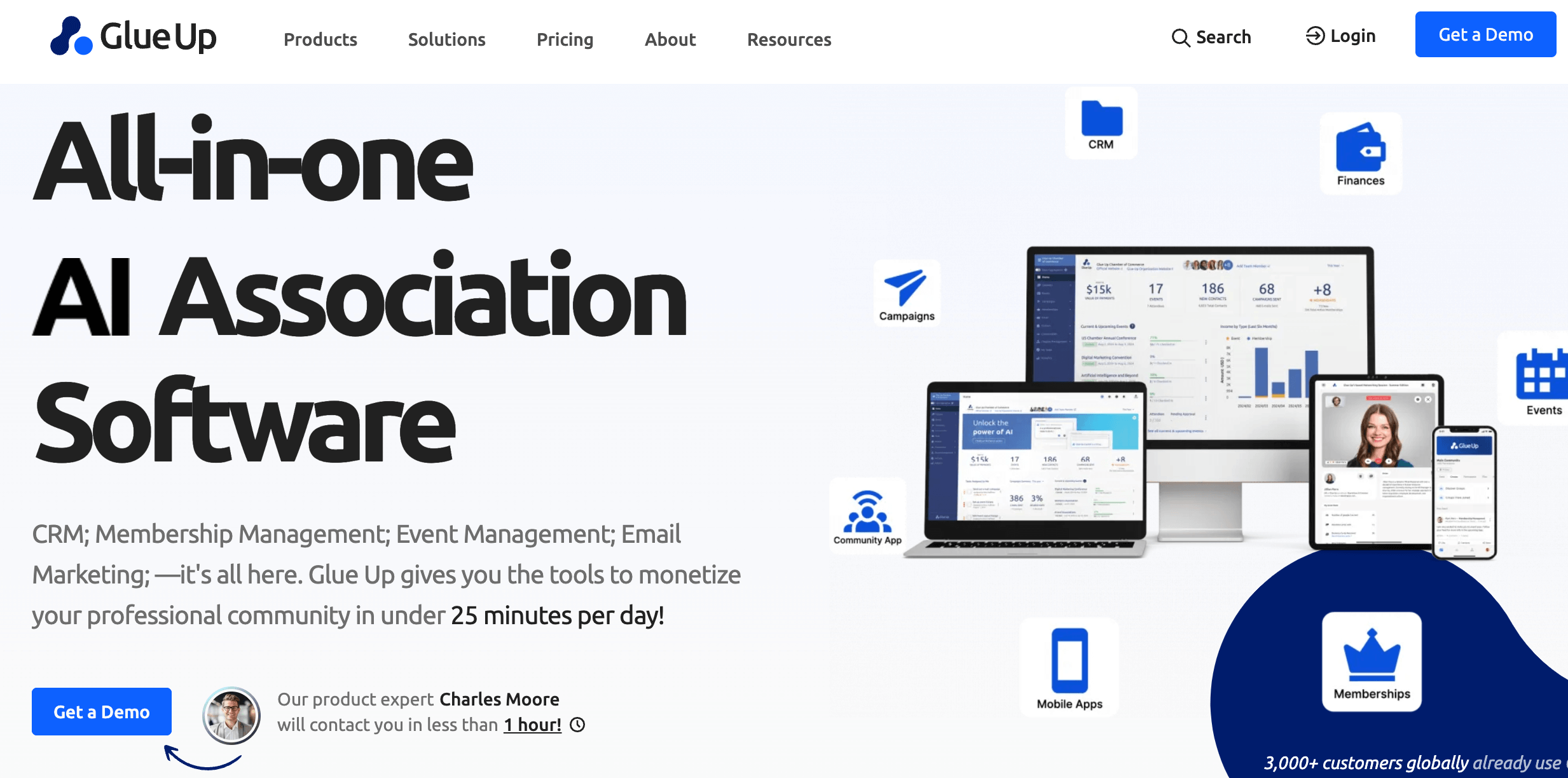 GlueUp website for Cvent comparison