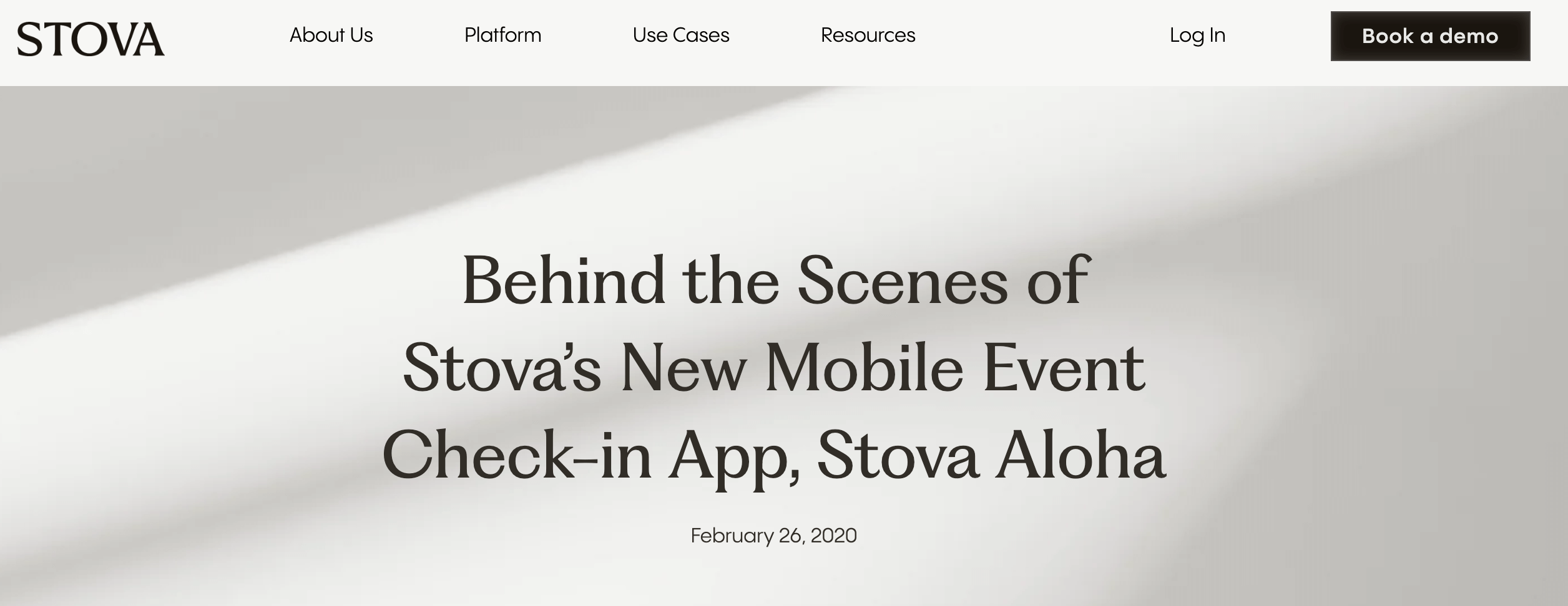 Stova website for Cvent comparison