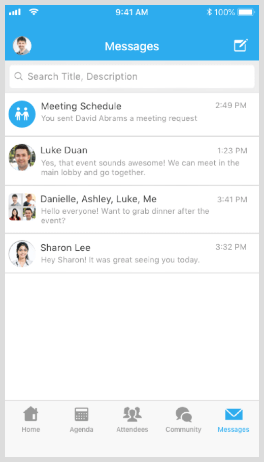 Attendee messaging in Whova's event app