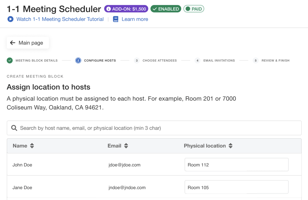 Whova's 1 one 1 meeting schedular
