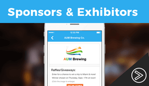Event app for conferences to highlight sponsors and exhibitors