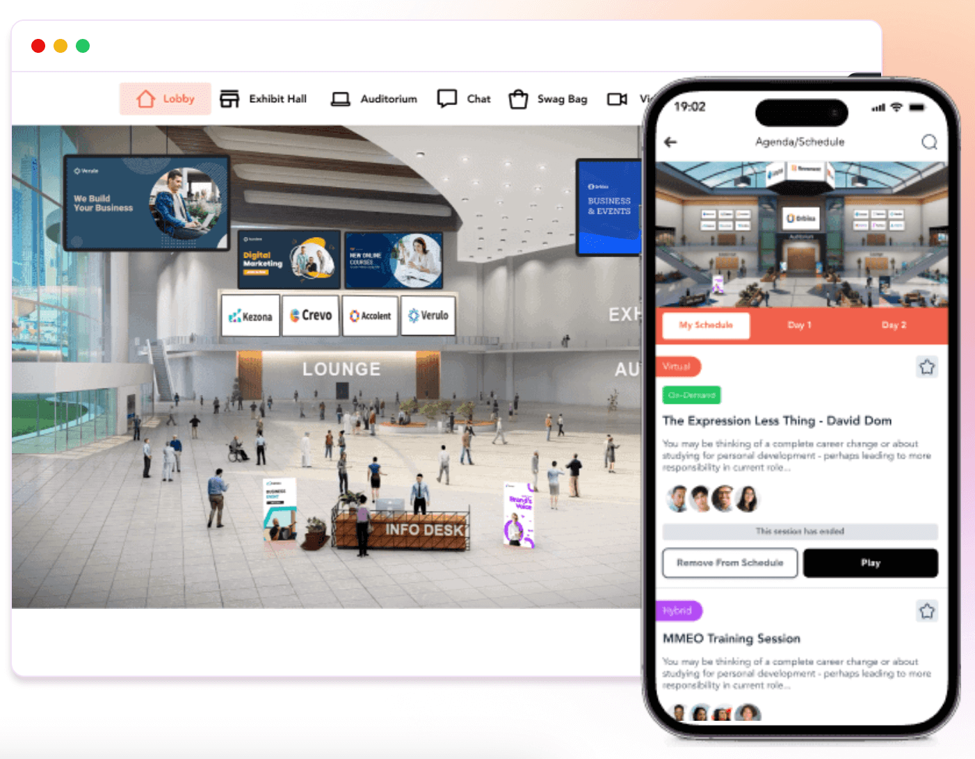 Vfairs 3D event exhibition hall