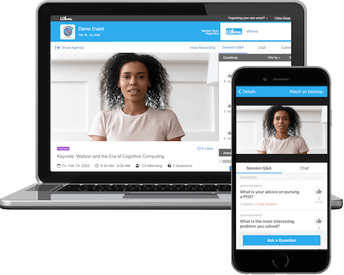 Virtual conference platform for session streaming